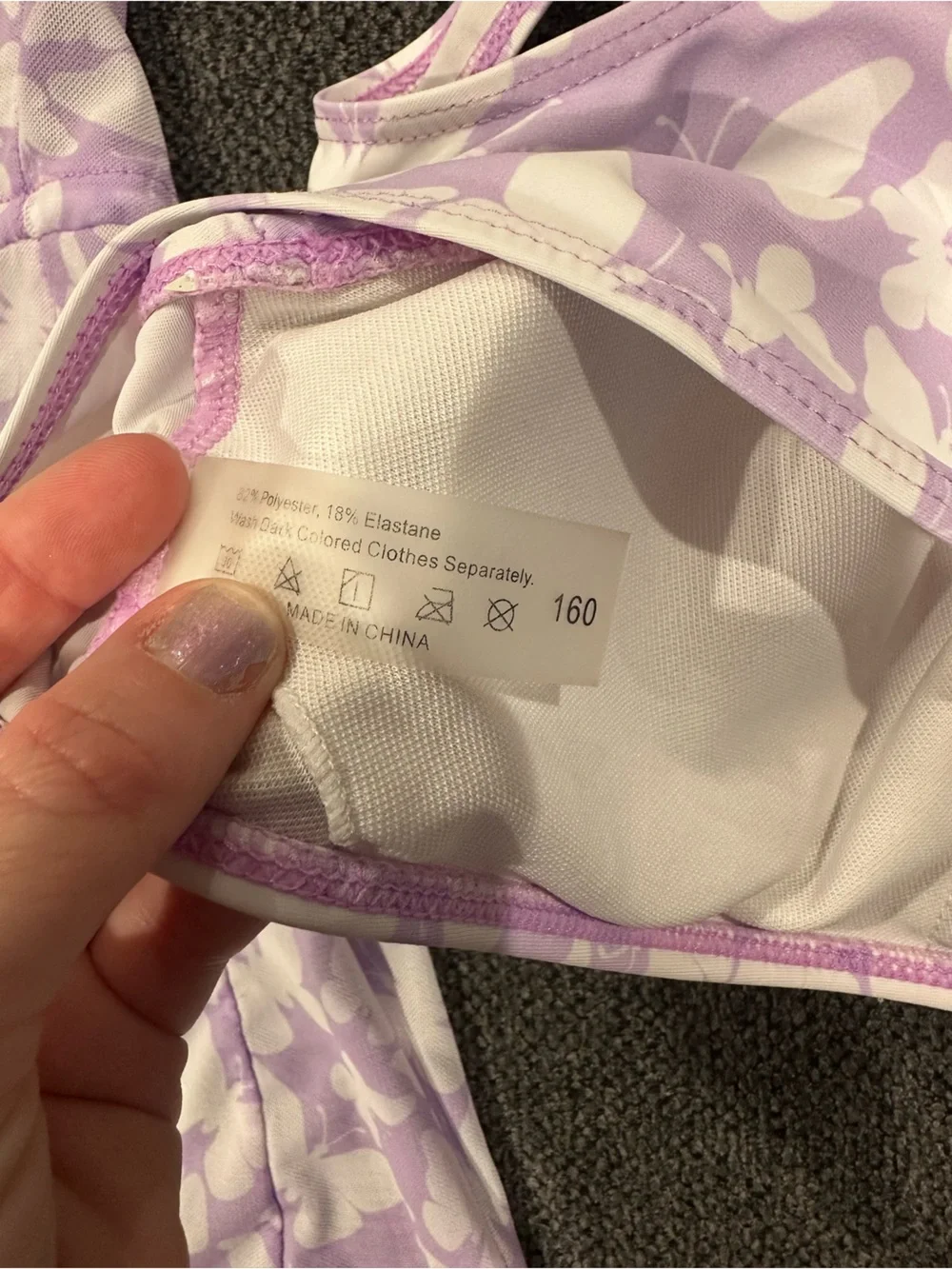Lilac Butterfly Sports Bra and Cover-Up Set